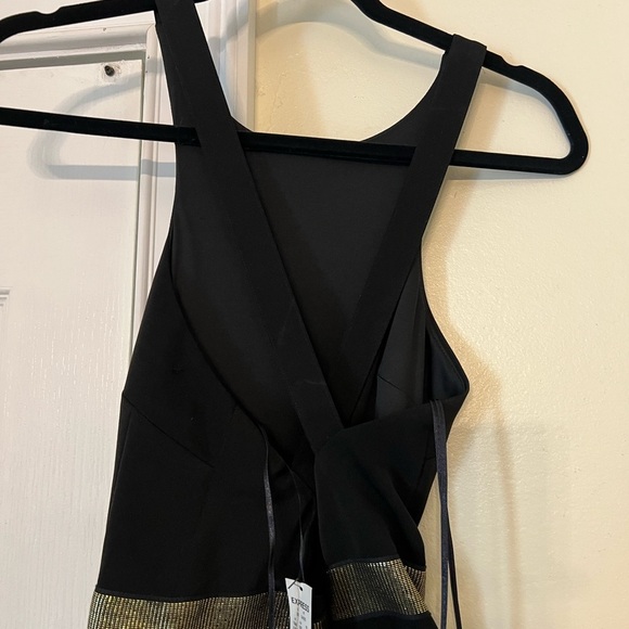 NWT EXPRESS Vintage Y2K Dress, Cross Strap Back, Gold Waist Detail, Size 2 - Picture 9 of 10